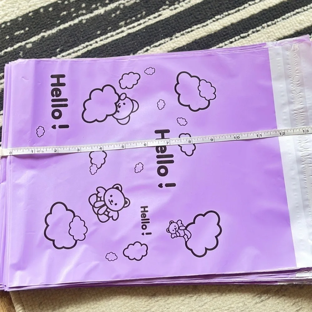 Purple Bear “Hello!” 100PCS *Poly Mailers 9.75x12 Inch